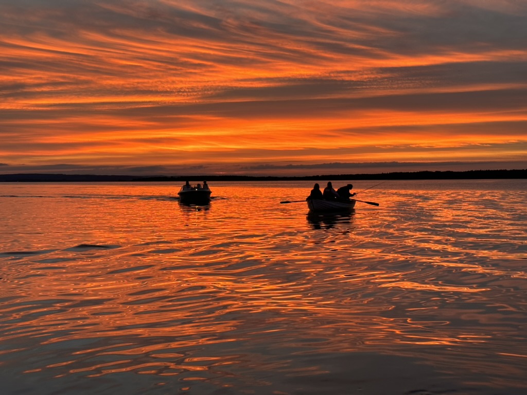 Boats at sunset on the water
